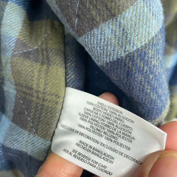 NEW Woolrich Men's XL Canvas Hooded Jacket Flannel Plaid Quilted Lining Full Zip - Picture 5 of 8